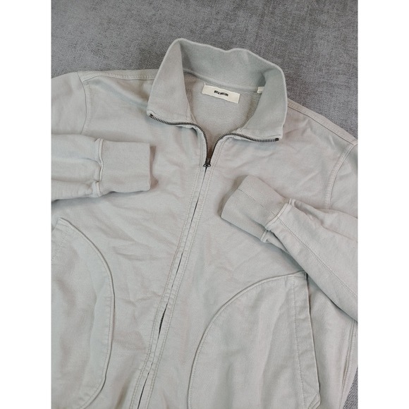 Buck Mason Jacket Mens M Washed Gray Cotton Zip Brushed Loopback Deck Sweater - Picture 1 of 7